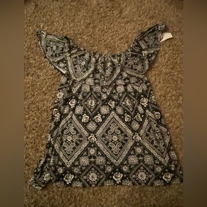 Black and white off the shoulder top